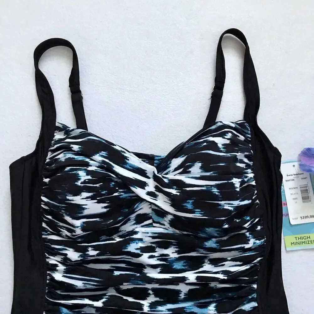 Swim Solutions NWT Tummy Control Skater Swimdress Women 16 - Picture 3 of 15
